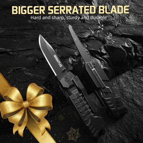 Vista 2 de Regalos de multiherramienta para hombres, rellenos de calcetines de Navidad para papá de hija e hijo, cuchillo multiherramienta 17 en 1 EDC,