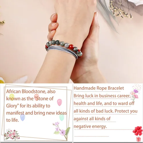 Vista 63 de LPBeads Pulsera de piedra natural hecha a mano de tamaño ajustable