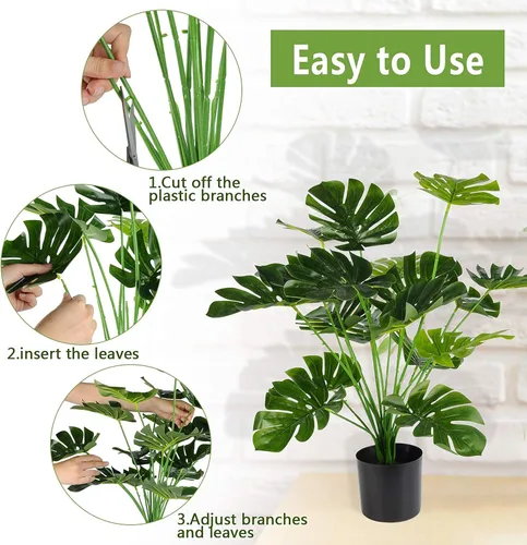 Vista 3 de Toopify Plantas falsas grandes, plantas artificiales altas para el hogar, oficina, sala de estar, decoración