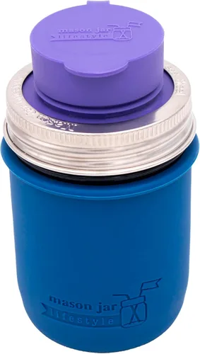 Vista 3 de Mason Jar Lifestyle Fundas de silicona de media pinta de boca regular de 8 onzas para proteger la pelota, Kerr, tarros de conservas acolchados