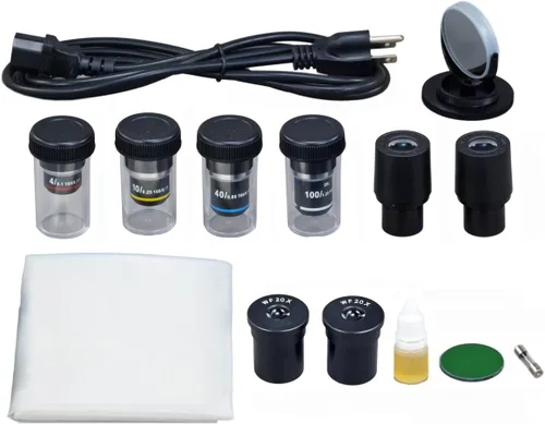 Vista 3 de OMAX Microscopio reemplazable trinocular compuesto 40X-2000X LED con cámara USB de 5MP