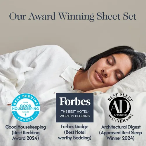 Vista 4 de Sábanas de percal 100% algodón tamaño individual - sensación de hotel fresca y crujiente, transpirable, más suave después de cada lavado, sábanas