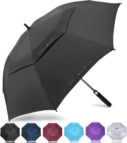 Vista 34 de ZOMAKE - Paraguas de golf a prueba de viento, extragrande, de gran tamaño, de doble dosel resistente para lluvia, juegos deportivos y carrito