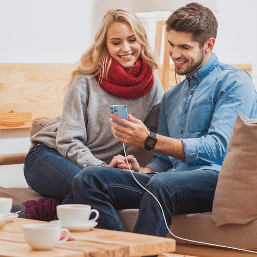 Vista 7 de Gyusity Paquete de 3 cables Lightning a USB de 1 pie con certificación MFi de Apple, cables de carga rápida de 1 pie para iPhone Blanco