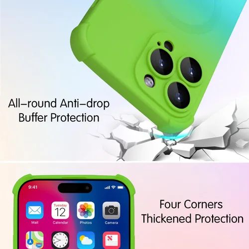 Vista 4 de Funda magnética para iPhone 12 Pro de 6.1 pulgadas con protector de lente de cámara, protección contra caídas [compatible con Magsafe] Funda delgada