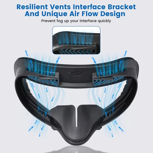 Vista 2 de VR Face Pad for Oculus Quest 2,Facial Interface Bracket Face Cover with Nose Pad, 2pcs PU Leather Foam Cushion for Meta Quest 2 Accessories