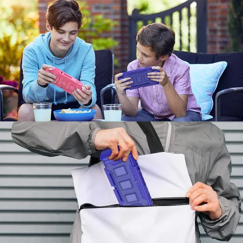 Vista 8 de KIWIHOME Switch Lite - Funda protectora duradera antideslizante a prueba de golpes solo para Nintendo Switch Lite con tapas de agarre para el pulgar