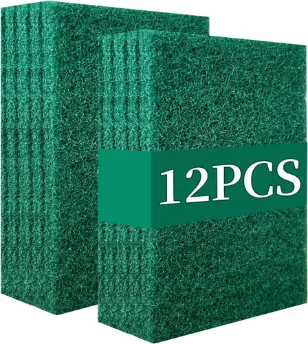 Vista 9 de Almohadillas de limpieza resistentes para limpiar platos, esponja, no rayan, verde, reutilizables, para cocina y utensilios de limpieza de platos