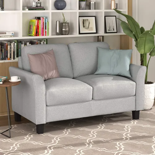 Vista 8 de Evedy Moderno juego de 2 piezas con reposabrazos sofá biplaza individual para sala de estar adecuado para dormitorio sala de estar gris claro