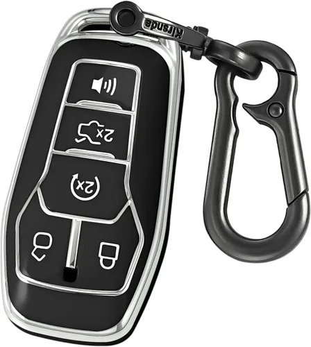 Kirsnda Funda protectora para llavero compatible con Ford y Lincoln, funda de TPU suave con 5 botones compatible con Explorer Mustang Edge Fusion