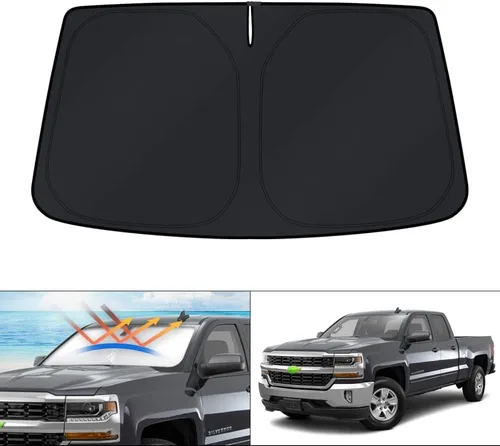 Vista 222 de KUST Parasol para parabrisas para Volkswagen VW Taos 2022-2025 2026, accesorios para ventana, protector de visera solar, plegable, bloquea los rayos