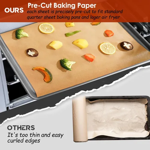 Vista 6 de Forros desechables para freidora de aire CHEFMAN, 125 hojas de papel pergamino compatibles con accesorios para freidora de aire Instant Pot