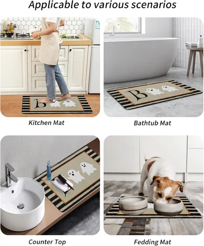 Vista 6 de Halloween Bath Mat for Tub,Non Slip Bathroom Floor Runner Rug Quick Dry & Absorbent Diatomaceous Earth Shower Sink Kitchen Living Room Washable