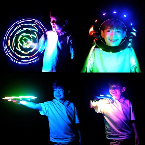 Vista 4 de TOSY Flying Ring - 36 RGB Multicolor or 12 Monocolor LEDs, Super Bright, Lost Mode, Auto Light Up, Easter Basket Stuffers Gift for