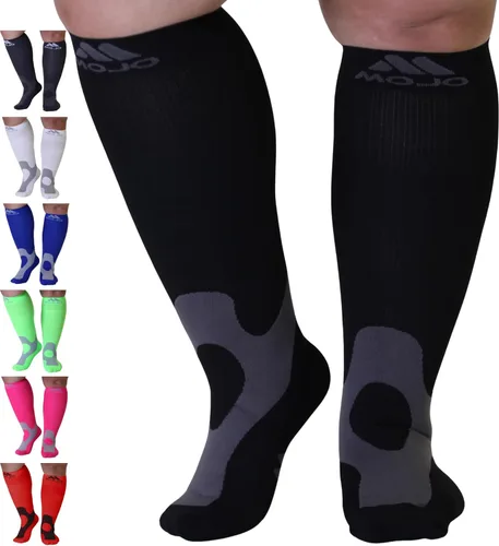 Mojo A601R - Calcetines de compresión médica para mujeres y hombres, 20-30 mmHg, hasta la rodilla para dolor y circulación de venas, A601R