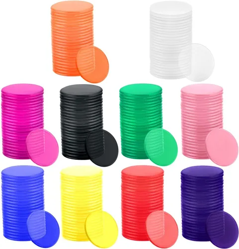 Vista 10 de Coopay Discos de contadores de aprendizaje de plástico de 1-1/5 pulgadas, discos de conteo de fichas de bingo para práctica de matemáticas y fichas