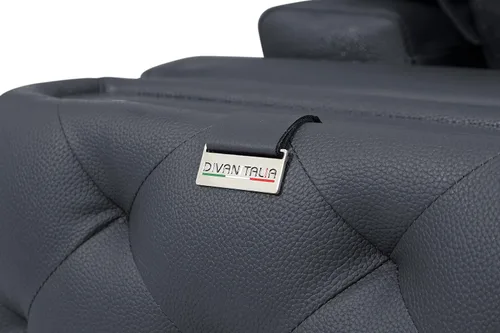 Vista 117 de Blackjack Furniture Reggio Collection - Sofás de cuero italiano de grano completo para sala de estar con marco de madera brasileña y acero Blanco