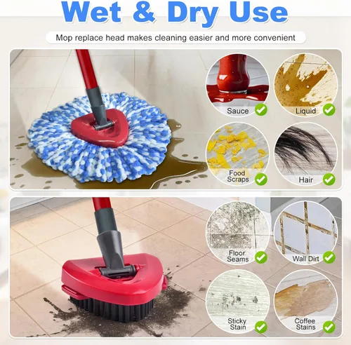 Vista 3 de Cabezales de repuesto para mopa Ocedar, juego de 3 cabezales de repuesto para mopa Ocedar RinseClean de 2 tanques, cabezal de repuesto para mopa