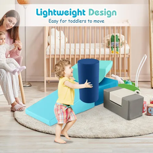Vista 4 de Costzon Juguetes de escalada para niños pequeños, juego de 6 piezas de escalada y gateo con cubierta de poliuretano para gatear, escalar y caminar