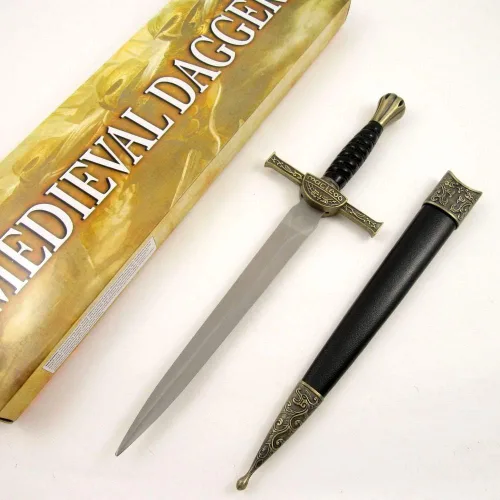 Vista 3 de SZCO Supplies 211355 Daga McLeod, Negro, Plata, 14 pulgadas