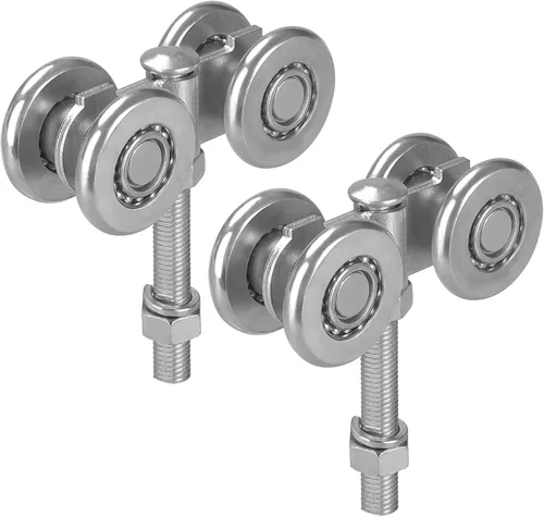 Conjunto de carretilla, rueda de rodillos silenciosos para riel de 1-3/4 pulgadas de ancho y 2-1/4 pulgadas o más alto, carro de viga utilizado para
