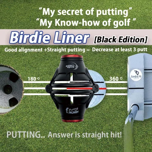 Vista 5 de BIRDIE79 360-Degree Golf Ball Marker Alignment Tool Kit with 3-Color Pens and Gift Box.
