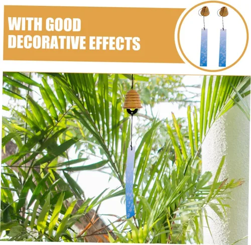 Vista 4 de DECHOUS 2Pcs Retro Hanging Wind Chime Pendant Wind Bell Outdoor Garden Courtyard Patio Decor with Relaxing Sound