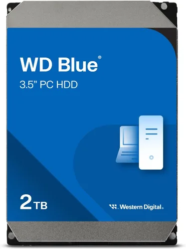Western Digital Disco duro interno WD de 2 TB para PC, color azul, 5400 RPM, SATA 6 Gb/s, caché de 64 MB, 3.5 pulgadas, WD20EARZ (renovado)