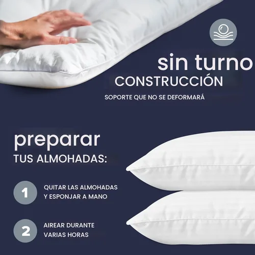 Vista 2 de Colección de hotel Beckham Juego de 2 almohadas de cama tamaño estándar/queen - Almohada alternativa suave original para dormir - Soporte suave