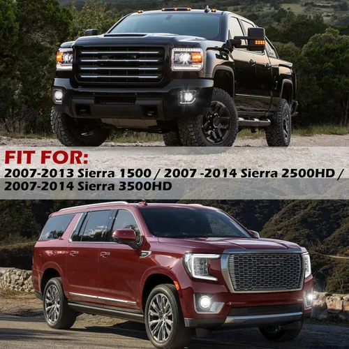 Vista 8 de KEWISAUTO Luces antiniebla LED con luces de circulación diurna para GMC Sierra 2007-2014, luces antiniebla de conducción con DRL para 2007 2008 2009