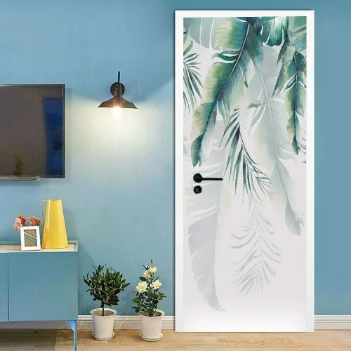 Vista 8 de Adhesivos 3D para puerta, murales para despegar y pegar, diseño de flores, autoadhesivas, removibles, de PVC, impermeable, póster para dormitorio