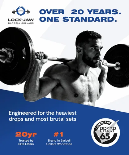 Vista 8 de Lock-Jaw Sport - Collar olímpico de barra - Abrazadera de barra de liberación rápida (negro)