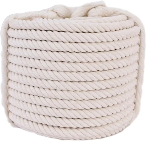 Cuerda de algodón 10% (1/2 pulgada x 50 pies), cuerda de algodón suave y fuerte para manualidades, deportes, decoración de bodas, cestas de flores
