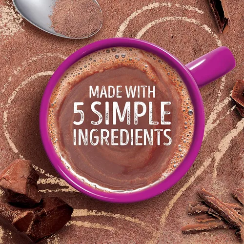 Vista 4 de Swiss Miss Simply Cocoa - Mezcla de cacao caliente con sabor a chocolate oscuro, suministros de barra de cacao caliente, 0.96 onzas, sobres de 8