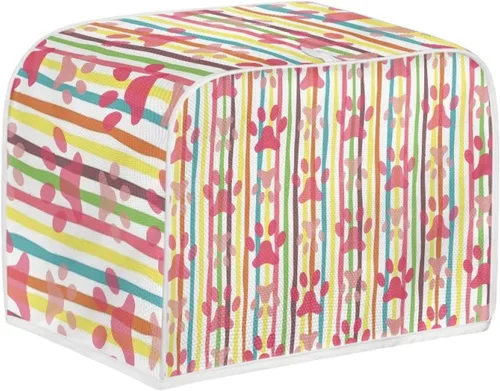 Vista 9 de FKELYI Black Hibiscus Floral Hawaiian Toaster Cover 2 Slice,Small Kitchen Appliance Microwave Bread Maker Dust and Fingerprint Protection