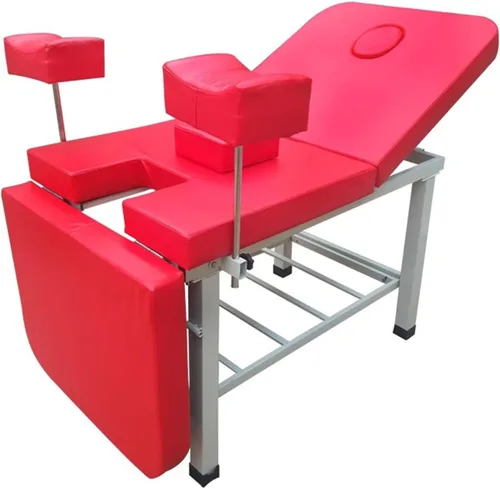 Vista 2 de Cama de masaje de elevación ajustable en altura, mesa de examen profesional para salón de belleza, spa, mesa facial con placa de soporte curvada