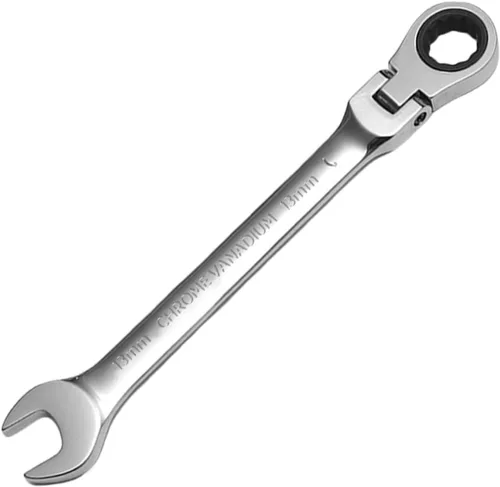 Vista 13 de WISEUP Llave de trinquete, llave CR-V de acero al cromo-vanadio de 0.315 in, llaves combinadas ajustables de 180 °, llave de trinquete de doble