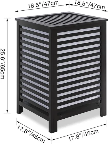 Vista 3 de SMIBUY cesta de lavandería doble con tapa, canasta de lavandería de bambú de 120L con bolsa interior extraíble, clasificador de ropa de 2 secciones