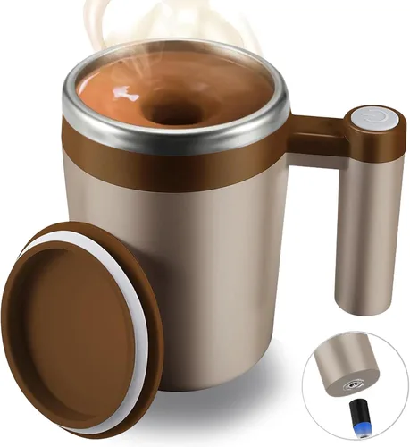 Vista 11 de Taza autoagitadora, taza de café magnética recargable con 2 barras de agitación, taza de mezcla automática impermeable para leche/cacao