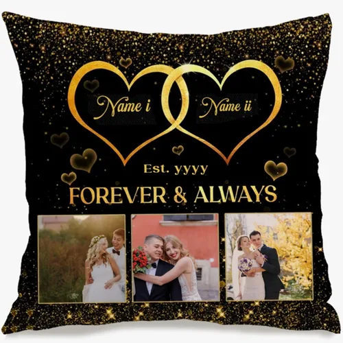 Vista 15 de Pillow Case Featuring one Photo and Custom Message Giving Your Space Unique Style and Presenting a Warm Gift Option
