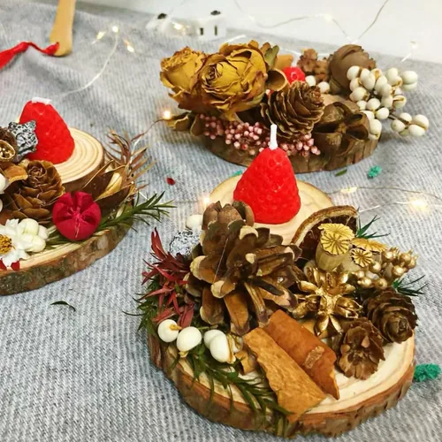 Vista 4 de 8 piezas grandes de rodajas de madera sin acabar, tablas de madera de 6-7 pulgadas para centros de mesa, círculos de madera natural, centros de mesa