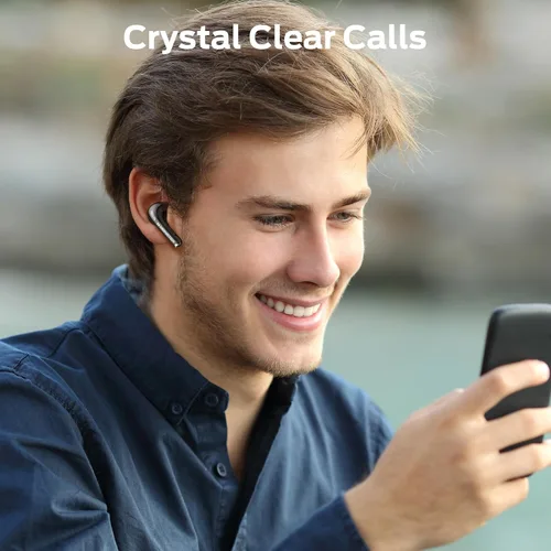 Vista 12 de Monster N-Lite 208 - Auriculares inalámbricos Bluetooth 5.4 con micrófono integrado, control táctil, auriculares Bluetooth con tiempo