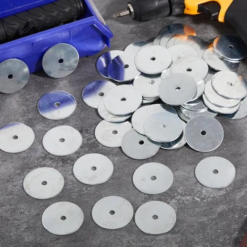 Vista 6 de Yaocom 100 Piezas Arandelas de Guardabarros de Zinc 1/4" X 2" de Grosor Arandelas de Guardabarros para Madera y Ambiente Húmedo