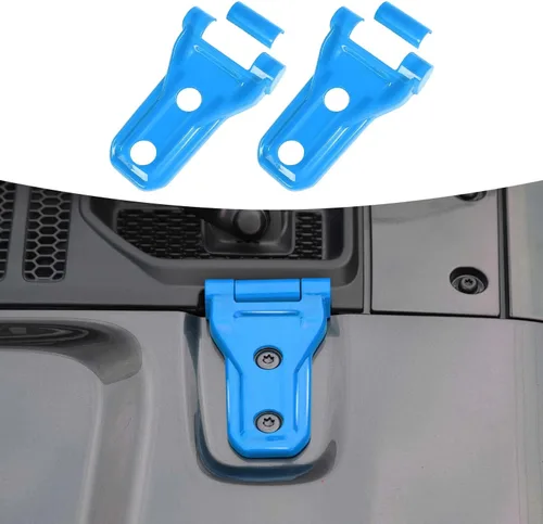 Vista 18 de RT-TCZ Kit de decoración exterior para bisagra de capó para Jeep Wrangler JL JLU y Gladiator JT 2018-2023, azul