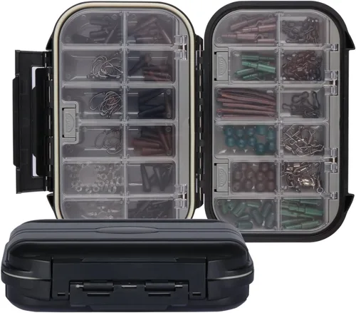 Vista 7 de Goture Cajas impermeables de señuelos de pesca ajustables de 2 lados, caja de plástico pequeña de cebo contenedores de almacenamiento de mini caja