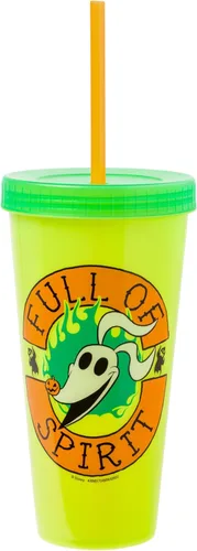 Vista 6 de Silver Buffalo Disney Nightmare Before Christmas Character Grid - Paquete de 4 vasos de plástico que cambian de color, 24 onzas