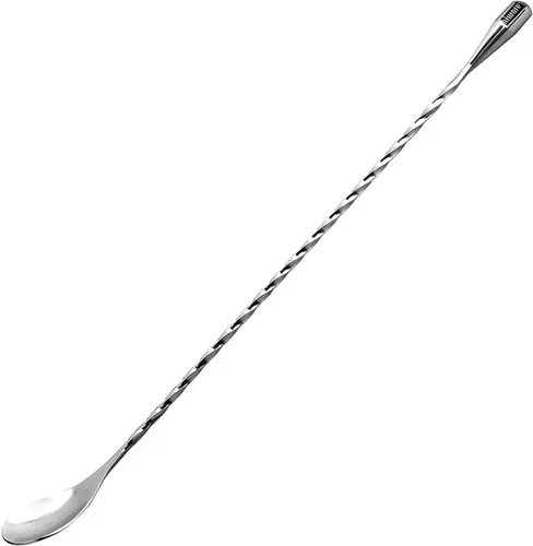 Hiware LZS13B - Cuchara mezcladora de acero inoxidable de 12 pulgadas, diseño en espiral, cuchara coctelera