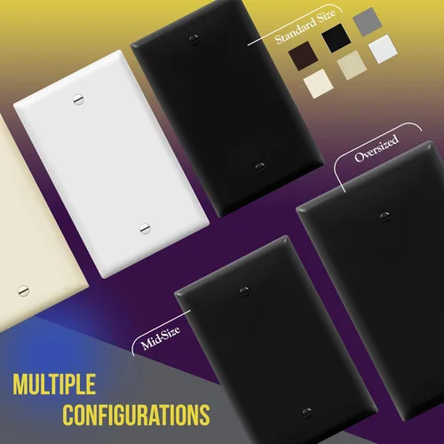 Vista 7 de ENERLITES - Placa para pared de dispositivo en blanco, cubierta en blanco extragrande, acabado brillante, tamaño grande, 1 banda de 5.5 x 3.5