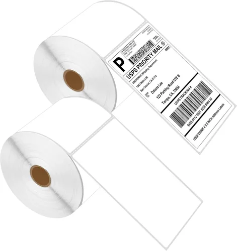 Vista 9 de USUPERINK 2 rollos (1300 etiquetas/rollo) de etiquetas de papel térmico directo de 2 x 1 pulgada, núcleo de 1 pulgada, código de barras en blanco