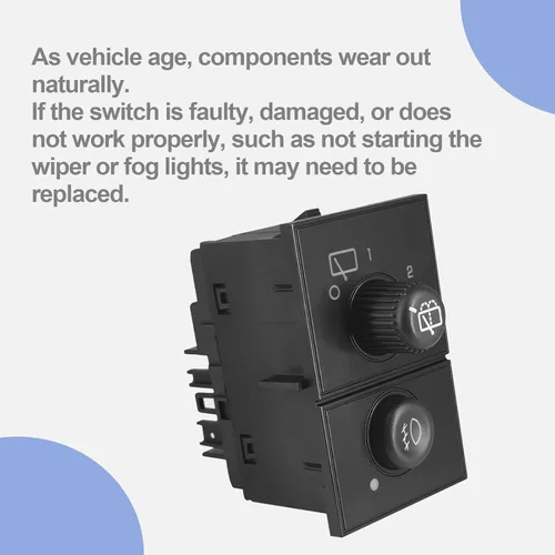 Vista 4 de Interruptor del limpiaparabrisas trasero, interruptor de control de luz antiniebla, compatible con Chevy Suburban 1500 2500 2003-2006 / Tahoe/GMC